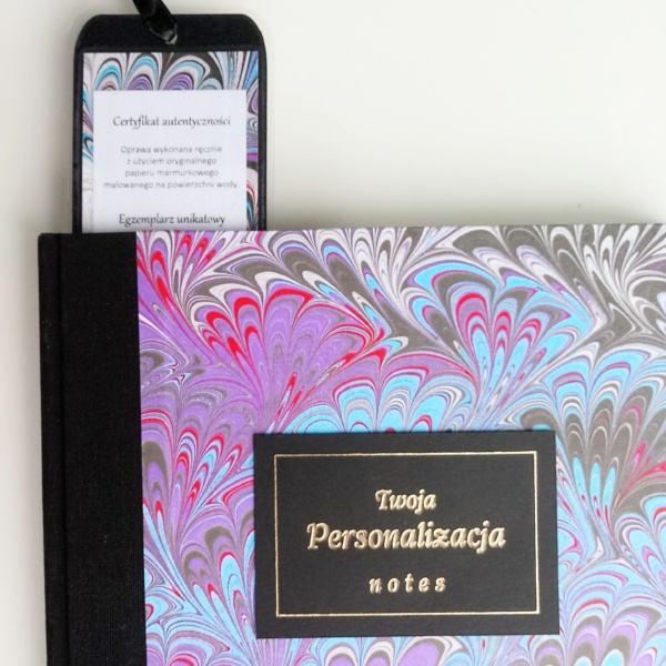 Notes Fioletowe Pawie- zestaw z ołówkiem- Kolekcja Black & Color No.9