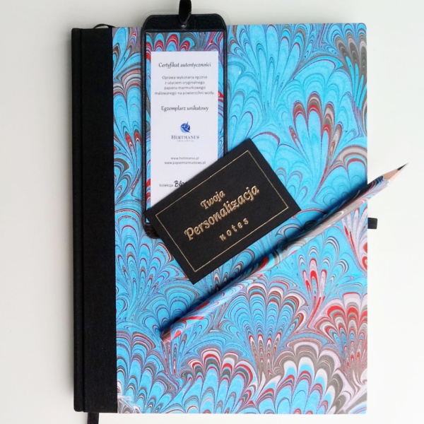 Notes Niebieski Ptak- zestaw z ołówkiem- Kolekcja Black & Color No.8