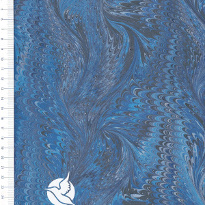 Papier marmurkowy Niebieski Oltremare I DF, papier marmoryzowany, papier marmurkowy malowany ręcznie na powierzchni wody, papier introligatorski, dla konserwatorów papieru, hertmanus, hertmanus paper