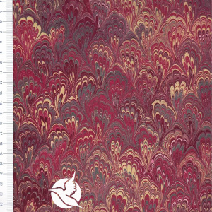 Papier marmurkowy Czerwień Bouquet, papier marmoryzowany, papier marmurkowy malowany ręcznie na powierzchni wody, papier introligatorski, dla konserwatorów papieru, hertmanus, hertmanus paper