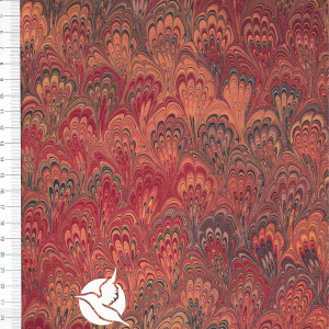 Papier marmurkowy Czerwony Rdzawy- zestaw 2, papier marmoryzowany, papier marmurkowy malowany ręcznie na powierzchni wody, papier introligatorski, dla konserwatorów papieru, hertmanus, hertmanus paper