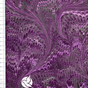 Papier marmurkowy fioletowy grzebieniowy, papier marmoryzowany, papier marmurkowy malowany ręcznie na powierzchni wody, papier introligatorski, dla konserwatorów papieru, hertmanus, hertmanus paper